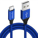 Synqe USB Type C Fast Charging Data Cable Compatible with Samsung Galaxy M21 M51 M31 M52 5G M12 M53 5G M33 5G M32 S20 FE 5G Redmi Note 10T 5G Note 11 Note 11 NE 5G (1M, Blue)