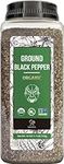 Soeos Organic Black Pepper Ground Fine 18oz (510g), Non-GMO, Organic, Freshly Packed to Keep Peppers Fresh, Fine Black Pepper Bulk, Fresh Black Pepper Powder, Ground Black Peppercorns for Refill.