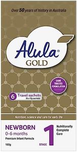 ALULA GOLD STAGE 1 NEWBORN INFANT FORMULA 0-6MTHS, STICKPACK 6 x 17 g