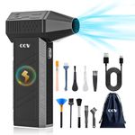 CCV Compressed Air Duster - 150000RPM Electric Air Duster for Cleaning Keyboard&PC 3 Gears Adjustable Rechargeable Cordless Jet Dry Blower Air Blower for Car and Home (Black)