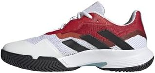 adidas Men's Courtjam Control Tennis Shoe, White/Black/Better Scarlet, 13 US