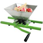 Crystals 7L Portable Fruit Crusher Used for Fruit Press Afterwards- Apple Pulper Manual Juicer Mill for Crafting Perfect Wine and Cider, Stainless Steel Grinder, Green/Silver