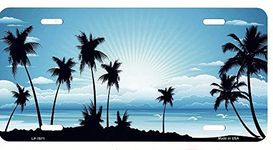 Sunset Blue Metal License Plate