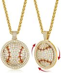 Bling Baseball Necklace for Men Tee