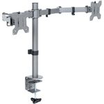 VIVO Dual Monitor Desk Mount, Heavy Duty Fully Adjustable Steel Stand, Holds 2 Computer Screens up to 30 inches and Max 10kg Each, Gray Color, STAND-V002-GY