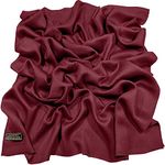 Burgundy Maroon Solid Colour Fringe Design Nepalese Shawl Scarf Wrap Stole Throw Head Wrap Pashmina Hand Made in Nepal CJ Apparel NEW