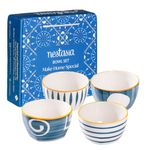 Nestasia Microwave & Dishwasher Safe Ceramic Bowl Set of 4 | Ideal for Snacks, Rice, Dal, Fruits, Salad, and More | BPA & Lead-Free Dinner Bowls | 350ml, Diwali Gift for Friends & Family