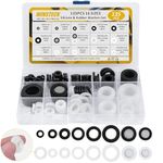 Rubber Washers, 135 PCS 16 Sizes Rubber & Silicone Shower Hose Washers, Garden Hose Washers Assorted Kit with Screen Filter for Sealing Repair & Most Standard Hose/Faucet/Shower Head Connection