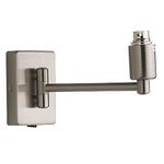 Antique Chrome Traditional Retro Switched Swing Arm Wall Reading Light Bracket | Discreet On Off Rocker Switch Operated | 1 x BC Lamp Bulb Required (Not Included) | Bedside - Living Room