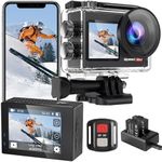 Hiicam Speed 20 Action Camera 4K 60FPS Underwater Camera, Waterproof Camera Underwater 131FT, with Stabilization Wireless Remote, 5X Zoom, 170° Wide Angle