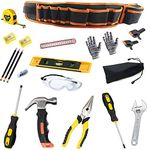 QeeHeng Kids Real Tool Set, Tool Bag for Kids,Real Metal Hand Tools, Real Tools for DIY Professional Play and Woodworking,Portable Tool Bag Convenient Storage (21 Pieces)