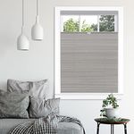 Cordless Room Darkening Cellular Pleated Window Shades - 29 Inch Width, 64 Inch Length - Dove Grey - Light Filtering Top-Down Honeycomb Pull Down Blinds for Windows and Skylights by Achim Home Decor