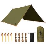 FREE SOLDIER Waterproof Portable Tarp Multifunctional Outdoor Camping Traveling Awning Backpacking Tarp shelter Rain Tarp(Brown)