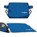 FrostGuard Deluxe | Full-Coverage Car Windshield Cover for Ice and Snow, Standard Size - Wiper Blade + Side Mirror Coverage - Fit-Fast Straps + Security Panels - Blue, 41 x 59 Inches