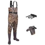 FISHINGSIR Fishing Waders for Men, 2-Ply Nylon/PVC Waterproof Women Chest Wader with Boots, Bootfoot Hunting Waders