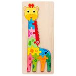 Wooden Toddler Jigsaw Puzzles for Girls Boys | Montessori Wooden Toys for Kids Gifts Age 2 3 (Giraffe)