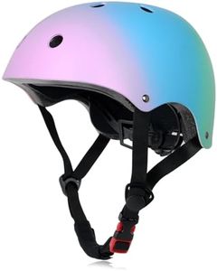 Kids Bike Helmet, Adjustable and Multi-Sport, from Toddler to Youth, 3 Sizes (Pink Blue Green)