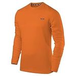 TCA Element Mens Workout Gym Clothing Long Sleeve Running Top for Men - Tangerine, L