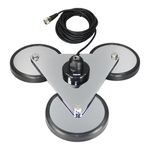 Tram® 5-Inch Tri-Magnet CB Antenna Mount with Rubber Boots and 18-Foot RG58A/U Coaxial Cable, Silver