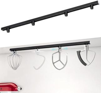 Metal Stand Mixer Attachment Holders Adjustable, Compatible with Kitchen Aid 4.5-6QT Mixers Accessories, Organize 4 Mixer Attachments for Kitchen Storage Organization Space Saver (Black)