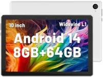 Android 14 Tablet | 8-Core Android Tablets 10.1 inch | 8GB RAM + 64GB ROM | 1280x800 IPS HD Touchscreen | Dual Camera | 5G/2.4G WiFi | BT 5.0 | White