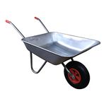 Samuel ALEXANDER 65 Litre 60kg Capacity Galvanised Metal Garden Trolley Wheelbarrow - Heavy Duty Garden Cart Wheelbarrows with Pneumatic Tyre