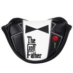 Golf Mid Half Mallet Putter Cover Magnetic Heel-Shaft Club Headcover Black&White PU Leather The Golf Father Gift