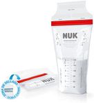 NUK Breast Milk Storage Bags | 180 ml | Space Saving and Ready to Use | Freezer Safe | 25 Count Clear