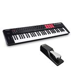 MIDI Controller Bundle - 61-Key USB MIDI Keyboard Controller with Beat Pads, Sustain Pedal and Software Suite - M-Audio Oxygen 61 MKV and SP-2