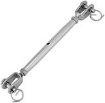 Jaw and Jaw Turnbuckle, Stainless Steel Closed Body Turnbuckle, Galvanized Rigging Screw Turnbuckle for Marine Boat Yacht Outdoor Activities (M8)