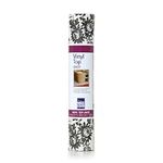 Magic Cover Vinyl Top Non-Adhesive Shelf Liner, 12-Inch by 5-Feet, Toile Black