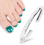 925 Sterling Silver Toe Ring | Open Back Band Ring for Toe | Sterling Silver Hawaiian Adjustable Toering | One Size Fits Most Toes