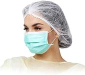 Disposable Non-Woven Head Bouffants, Scrub caps. Hair Net Cap for Food Service, Salon, DIY Makeup, Shower, Cleaning. Unisex Scrub Cap. One Size fits All. 100 Pieces