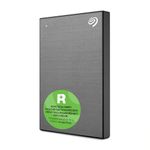 Seagate One Touch 1TB External HDD with Password Protection, USB, Space Gray, for Windows and Mac, with 3 yr Data Recovery Services (STKY1000404)