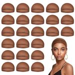 MYKURS Wig Caps for Women, Dark Brown Stocking Wig Cap for Lace Front Wig, Bald Cap for Wig, 24 Pieces