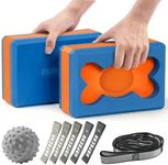 HAPBEAR Yoga Blocks 2 Pack - 9x6x3in High-Density EVA Foam with Non-Slip Textured Surface, Supportive for Deep Stretching & Lightweight - Ideal for Yoga, Pilates, Stretching Exercises