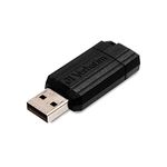 Verbatim 49065 64GB Pinstripe USB Drive - Black