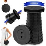 2022 Upgraded Folding Stool, Collapsible Telescoping Stool with Load Capacity 400lbs, Portable Retractable Stool for Camping Fishing Hiking BBQ, Black