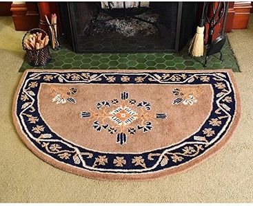 Minuteman International Cocoa Jardin Wool Hearth Rug, Half Round