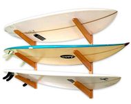 StoreYourBoard Timber Surfboard Wall Rack - Holds 3 Surfboards - Wood Home Storage Mount System