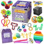 DS Brands Sensory Fidget Toy Set- 30 PC Jumbo Fidget Box with Simple Pop It- Toys for Autism Adhd- Perfect Stocking Filler for Kids, Girls, Boys, Adults Gift Pack