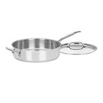 Cuisinart Stainless Steel, 5.5 Quart Sauté Pan w/Cover, Helper Handle, Chef's Classic, 733-30H