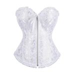 FunAloe White Corset Top,Gothic Clothes for Women,Bodyshaper,Women's Bustiers,Overbust,Basques,Lingerie,Shapewear,Top,Party Halloween Costume