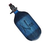 Ninja Paintball Compressed HPA Air Tank w/ Adjustable Regulator (ALL COLORS / SIZES) (68/4500 Carbon, Std Adj Reg, Translucent Blue, 68ci)