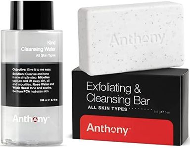 Anthony Mens Soap Bar Exfoliating Soap 5 Oz Witch Hazel Toner for Face Kind Cleansing Water 6.7 Fl Oz