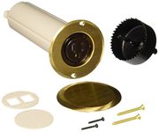 Hubbell Raco 6RF151SR Round Nonmetallic Drop-in Floor Box Kit, Single Tamper Resistant 15A Receptacle & 2-1/2-Inch Hole Saw, Includes Flange, Brass
