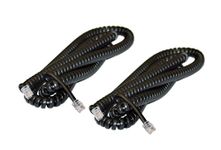 iMBAPrice® (2 Pack) Black Telephone Headset Cable - 15 Feet Heavy Duty Coiled Telephone Handset Cord