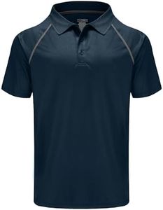 MOHEEN Men's Short Sleeve Moisture Wicking Performance Golf Polo Shirt, Side Blocked, Tall Sizes: M-6XL (5XL(Chest 60"), Navy Blue)