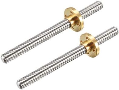 uxcell 100mm Length T8 8mm Dia Lead Screw Rod,2 Lead Stainless Steel Lead Screw Rod with Copper Nut Trapezoidal Thread for 3D Printer Z Axis2pcs