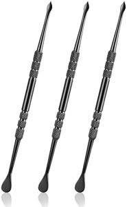 Prasacco 3 Pieces Wax Carving Tools, Stainless Steel Wax Tool Carving Tool Double-Headed Sculpting Tool Spoon Clay Carving Spoon for Wax Oil Clay Pottery (Black)